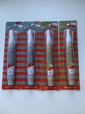 TULIP GLITTER GOLD PEN 18.6ML FABRIC PAINT X4 2 Gold And 2 Silver • £10