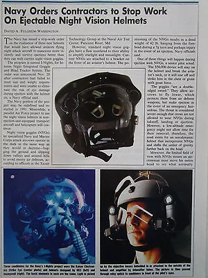 12/1990 Article + 1 Page Us Navy Night Vision Helmet Nvg Kaiser Gec • $10.66