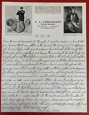 F.A. Updegraff Martial Musician Letter On Photo Letterhead Signed By Updegraff • $200