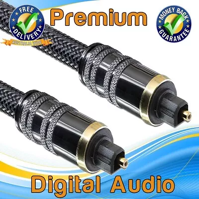 Ultra Premium Toslink Optical Fibre Cable Gold Plated 5.1 7.1 7.2 Digital Audio • $14.75