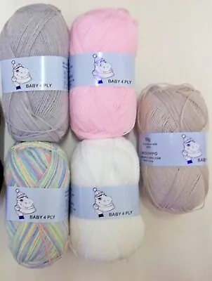 Woolyhippo 4ply  BABY Soft Acrylic Sock Yarn Nylon Knitting Wool 100g Crochet • £23.90