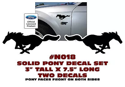 N018 Ford Mustang - 3  Tall Solid Pony Decal Set - Runs Forward On Both Sides • $12.95