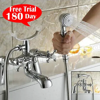 £16.08 • Buy Bath Shower Filler Mixer Tap With Handheld Shower Head Faucet Set Traditional UK