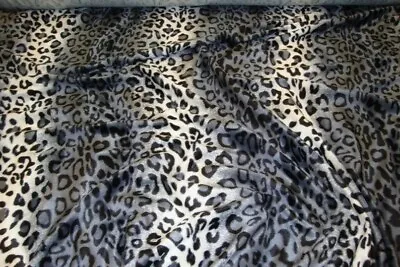 Gray Cheetah Leopard Velboa Upholstery Fabric Per Yard 60” Wide • $16.95