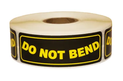 $4.99 • Buy Yellow Do Not Bend Stickers | 1 X3  Shipping Label | 100 Labels | Made In USA