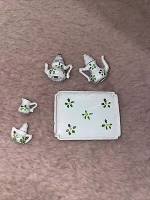 5 Pcs Vintage Dollhouse Miniature White Metal  Tea Set • $4.99