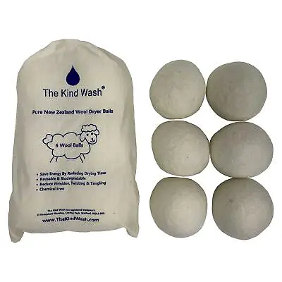 The Kind Wash Pure New Zealand Wool Dryer Balls 6-Pack • £9.99