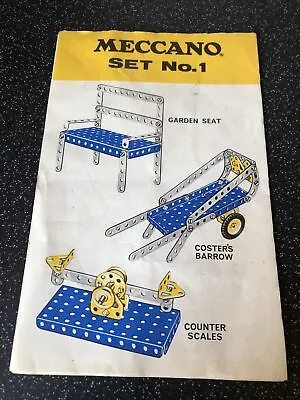 Meccano Set No.1 Instructions - Stored For Years/Loft Find • £1.99