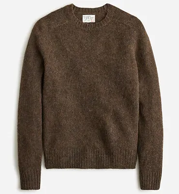 NWT J Crew 100% Brushed Wool Crewneck Sweater In Brown • $119.99