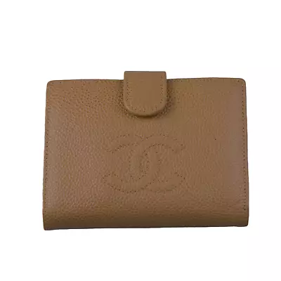 Chanel Caviar CC Timeless Bifold Wallet Beige • $400