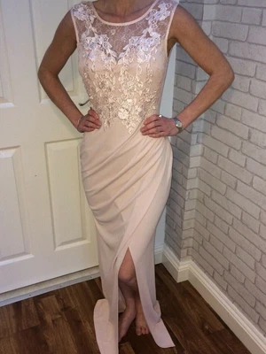 £49.99 • Buy Lipsy Michelle Keegan Maxi Dress 10 Pink Lace Wedding Evening Occasion Prom