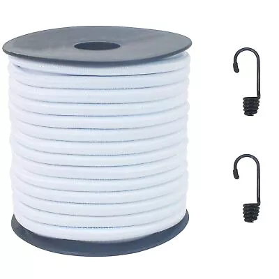 6mm White Elastic Bungee Cord Roll 1/4inch 50ft Round Elastic Shock Rope Elas... • $23.12