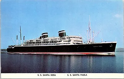 $6.14 • Buy Postcard~Grace Line~S.S. Santa Rosa~Ship~Venezuela Stamp~A87