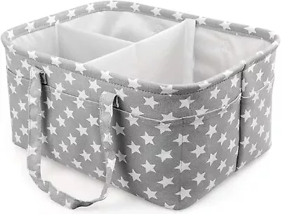 Baby Nappy Caddy Portable Nursery Organizer Bag For Changing Baby Gift Grey • £10.99