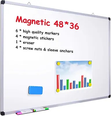 48″ X 36″ Dry Erase Board Magnetic Large Whiteboard/White Board With 6 Color D • $99.99