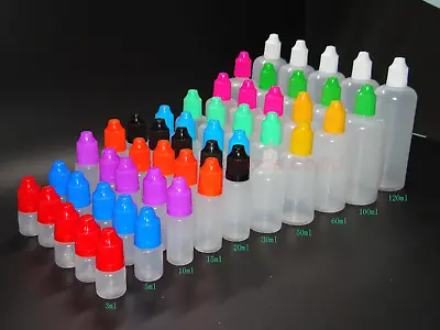 5ml 10ml 30ml 120ml Plastic Squeezable Dropper Bottles Eye Liquid Dropper LDPE • $3.79