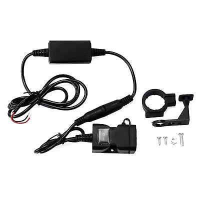 Dual USB 12V Motorcycle Handlebar Phone Power Charger Outlet Waterproof Kit • $10.52