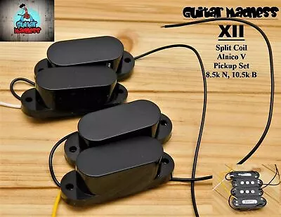 Vintage Style XII Split Coil Alnico V Pickup Set Black • $63.20