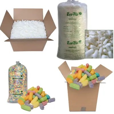 PACKING PEANUTS Biodegradable ANY QTY For VOID FILL Value/Loose Chips/Pack Boxes • £7.45