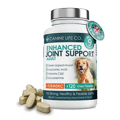 Dog Joint Supplement With Green Lipped Mussel For Dogs - 120 Chewable Tablets UK • £14.99