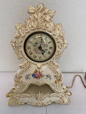 Vintage Sessions Electric  Mantle Clock Porcelain 12  T Works • $22