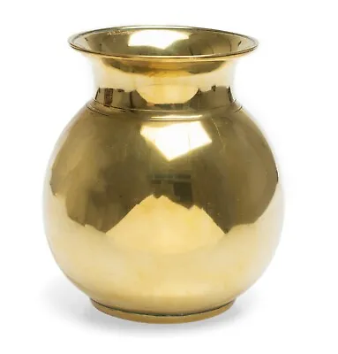 Antique  Bronze Lota Vase Middle Eastern Polished Water Vessel - Flat Base • $80.92