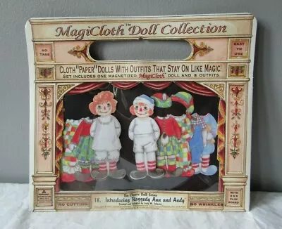 1997 Magicloth Magnetized Dolls Raggedy Ann & Andy W/8 Outfits Schylling NIP • $18.99