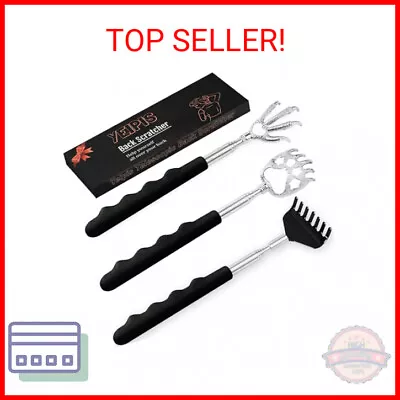 3 Pack Back Scratcher Metal Portable Telescoping Back Scratchers With Rubber Han • $8.93