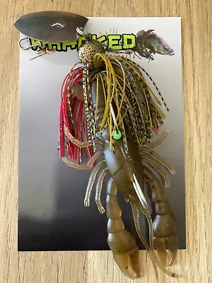 WHACKED LURES ~ 3/4oz CRAY CHATTERBAIT ~ EVIL BATTLE TOAD ~ 5  Crayfish Trailer • $17.99