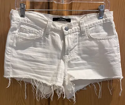 J Brand Womens White Cotton Cut Off  Raw Hem Low Rise Frayed Shorts Size 25-EUC • $14.99