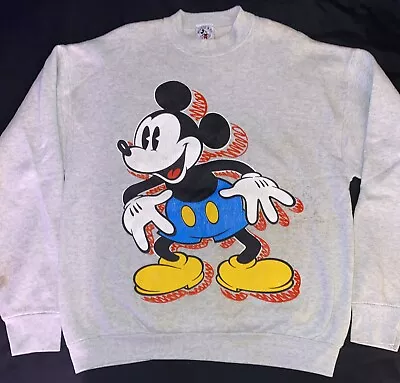 VTG Mickey Mouse & Co Grey Sweatshirt Adult SZ X Large XL Made In USA Single • $8