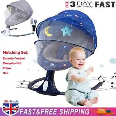 Bluetooth Electric Baby Swing Infant Cradle Bouncer Rocker Chair Music Remote  • £66.49