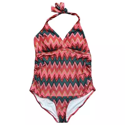 Motherhood Maternity Beach Bump Geometric Design One Piece Swimsuit Size XL • $17.95