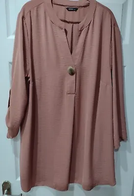 Roman Ladies Mocha Longline Button Detail Tunic Top Size 20 New Without Tags  • £9.99