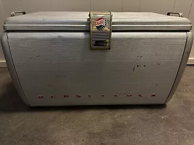 Vintage 1950's Drink Pepsi Cola Aluminum Cooler Ice Box Chest Metal Retro • $100