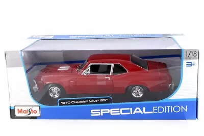 1970 Chevy Nova SS Red - Maisto 31132RD - 1/18 Scale Diecast Model Toy Car • $36.23