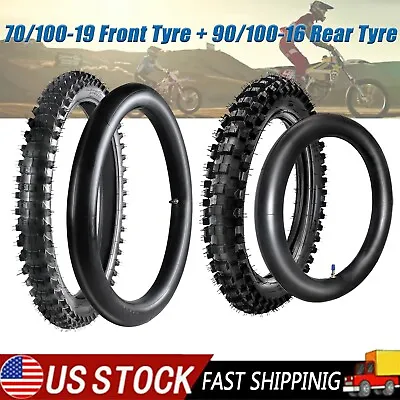 70/100-19 & 90/100-16 Front+Rear Tires Tubes Tyre For TTR125 CRF150 XR100 KX100 • $149.49