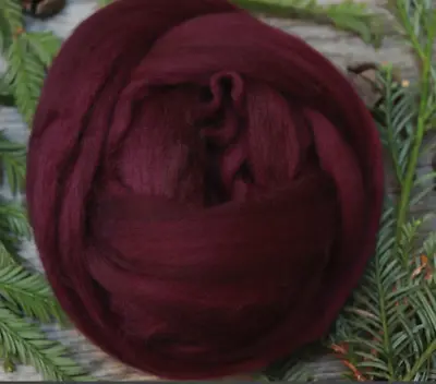 WINE - Merino Wool Roving Combed Top For Spinning Nuno Felting - 2 Oz • $5.95