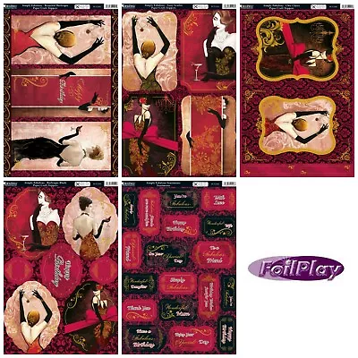 Kanban Kit - Stylish Glamorous Ladies Foiled & Die Cut Paper Card Craft Toppers • £5.99