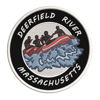 Deerfield River Massachusetts Patch Embroidered Iron-on Applique Water Rafting  • $5.50