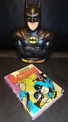 Vintage DC Comics 1989 Batman Michael Keaton Plastic Bank & 1966 Batman Book! • $10