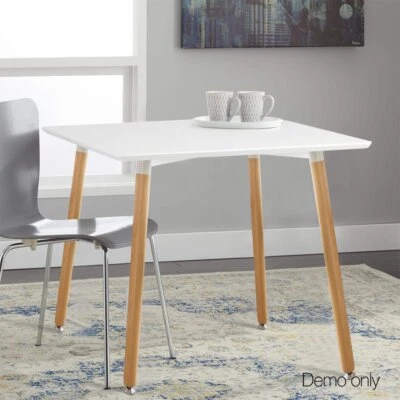 $88.35 • Buy Dining Table Square 4 Seater Replica Tables Cafe Timber White 80x80cm