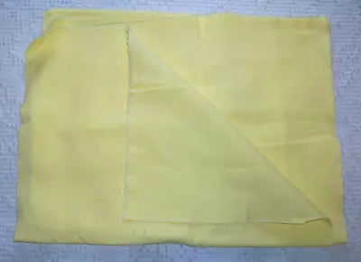 Vintage Butter Yellow Cotton Huck Cloth Toweling Fabric 80 Inches 2 Pieces • $19.50