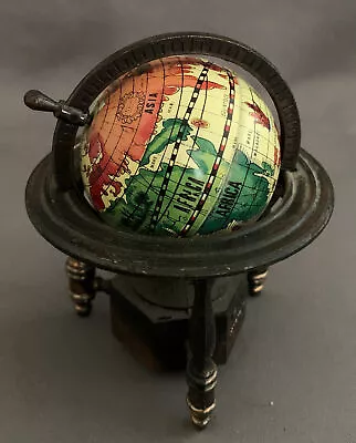 Vintage Miniature World Globe On Compass Stand Spins Pencil Sharpener Hong Kong • $4.50