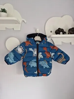 £15 • Buy NEXT Dinosaur Print Winter Coat With Hood 18-24months - Shower Resistant 
