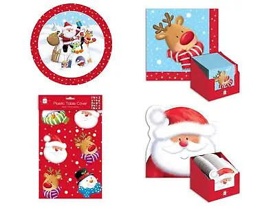£2.78 • Buy Santa Friends Childrens Christmas Party Set Disposable Plates Napkins Tablecloth