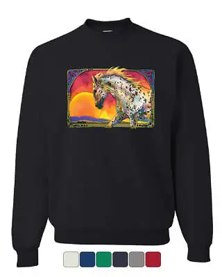 Horse Prancing In Sunset Sweatshirt Animal Wildlife Mare Stallion Sweater • $33.95