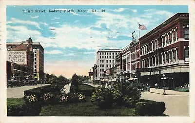 Third Street Looking North Macon Georgia GA - 1923 Vintage Postcard • $6.29