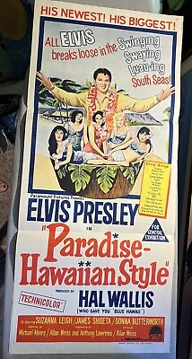 Vintage Original PARADISE HAWAIIAN STYLE Elvis Presley Poster • $175