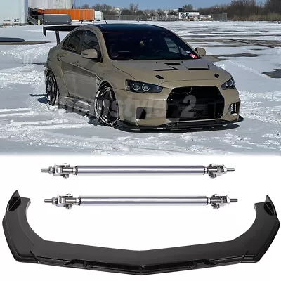 Front Bumper Lip Splitter Spoiler + Strut Rods For Mitsubishi Galant GTZ Sedan • $89.11